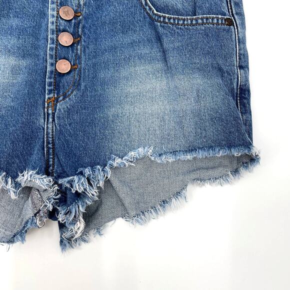 One Teaspoon Outlaws Shorts Size 26‎ Cutoff 100% Cotton Denim Light Blue Wash - Picture 7 of 15